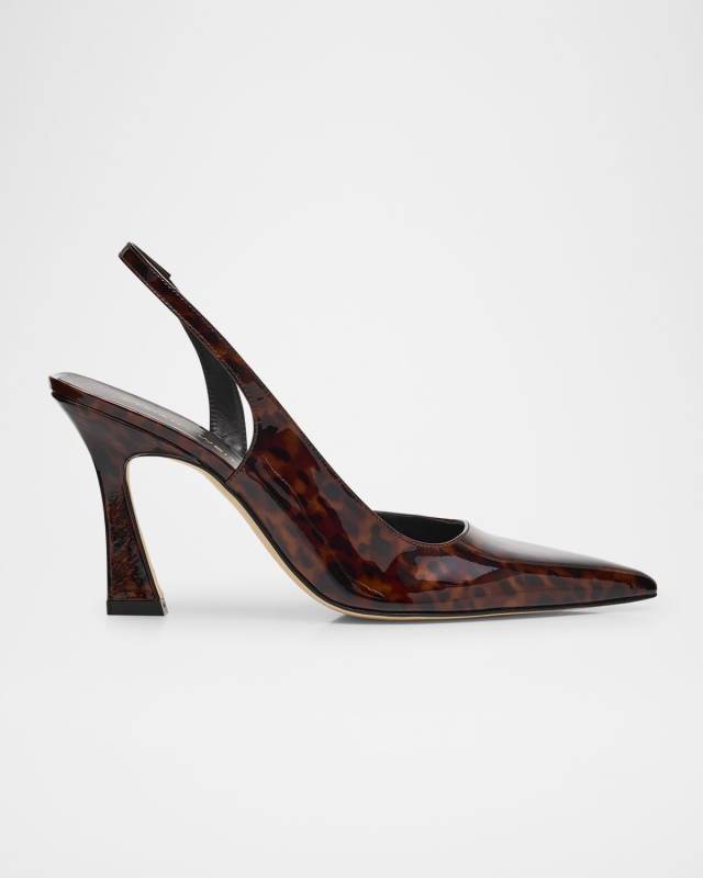 Vinnie Tortoise Patent Leather D'Orsay Slingback Pumps